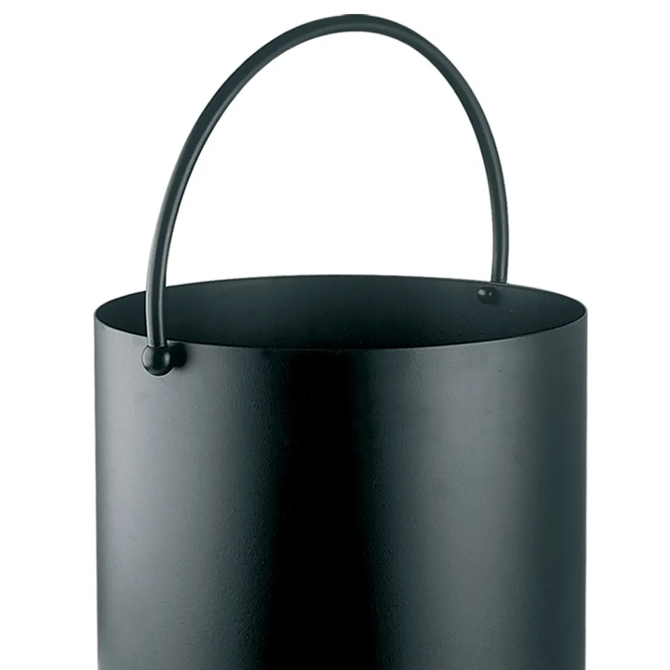 Kovový držák na polena s horní rukojetí a kolečky Made in Italy - Bison Viadurini