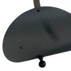 Černý kovový dřevěný držák s koženou rukojetí Made in Italy - Antilopa Viadurini