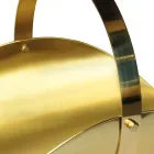 Mosazný držák na polena s rukojetí a 4 nohami Made in Italy - Tiger Viadurini