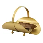 Mosazný dřevěný držák s rukojetí a 4 nohami Made in Italy - Tiger Viadurini