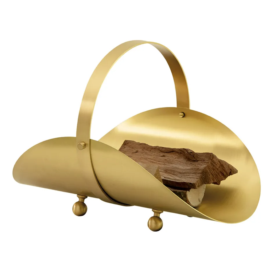 Mosazný dřevěný držák s rukojetí a 4 nohami Made in Italy - Tiger Viadurini