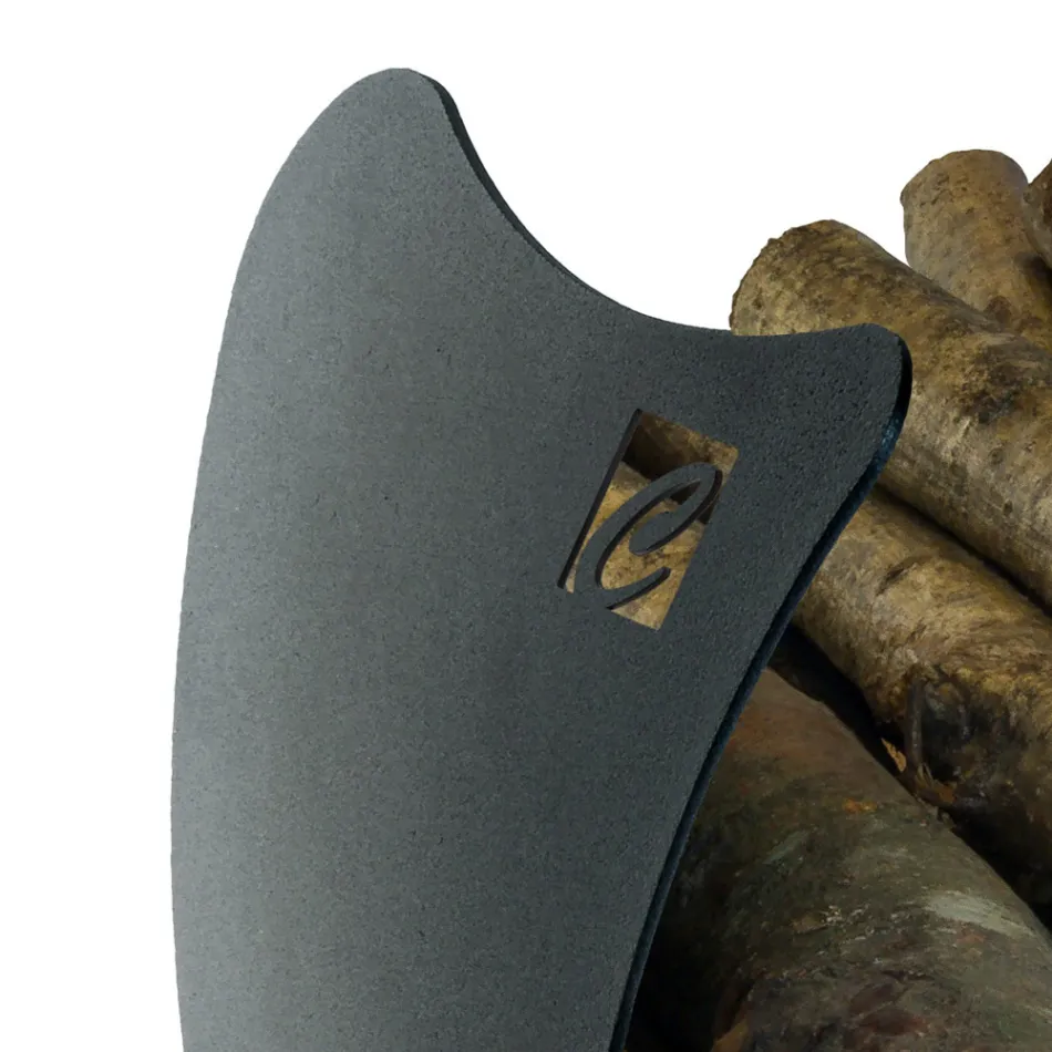 Vnitřní držák palivového dřeva z lakované oceli vyrobený v Itálii - Leopoldo Viadurini