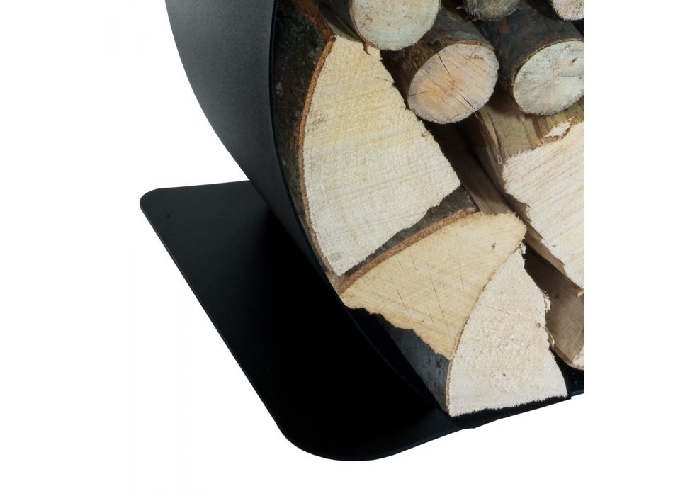 Vnitřní držák palivového dřeva z lakované oceli vyrobený v Itálii - Leopoldo Viadurini
