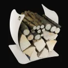 Vnitřní držák palivového dřeva z lakované oceli vyrobený v Itálii - Leopoldo Viadurini