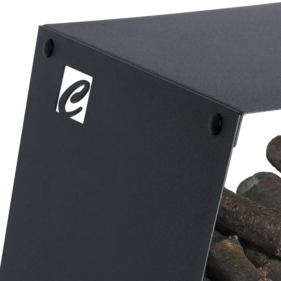 Moderní podlahový držák kulatiny z lakované oceli vyrobený v Itálii - Demetra Viadurini