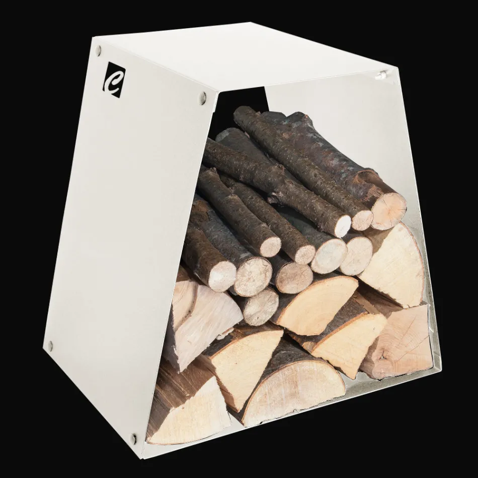 Moderní podlahový držák kulatiny z lakované oceli vyrobený v Itálii - Demetra Viadurini