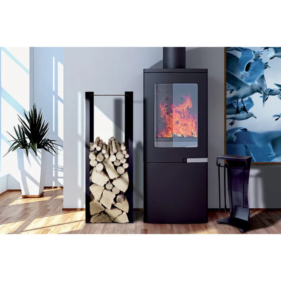 Moderní držák kulatiny z lakované oceli Made in Italy - Patrik Viadurini