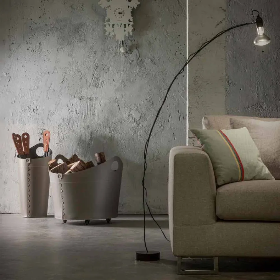 Držák palivového dřeva, držák železa a žehličky pro kůže Nicad vyrobené v Itálii Viadurini