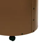 Kulatý držák na polena z ekokůže s kolečky Made in Italy - Chameleon Viadurini