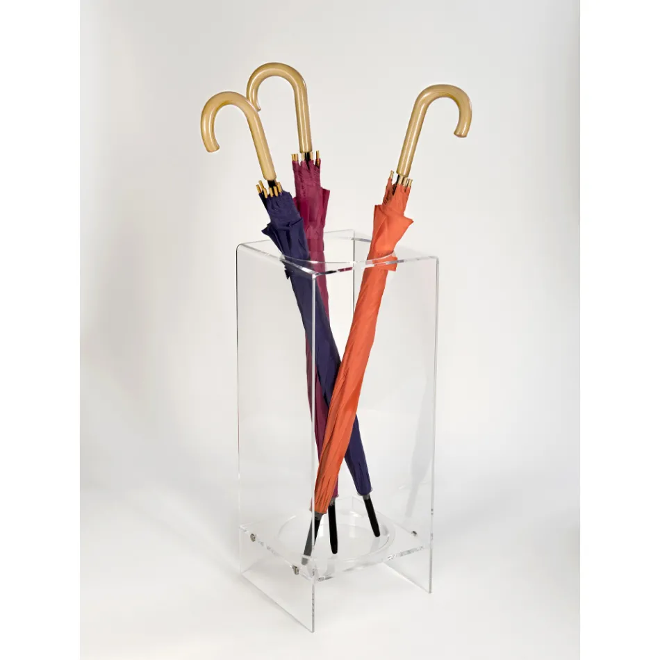 Stojan na deštník pro vchod v bílém nebo průhledném plexiskle - pupek Viadurini