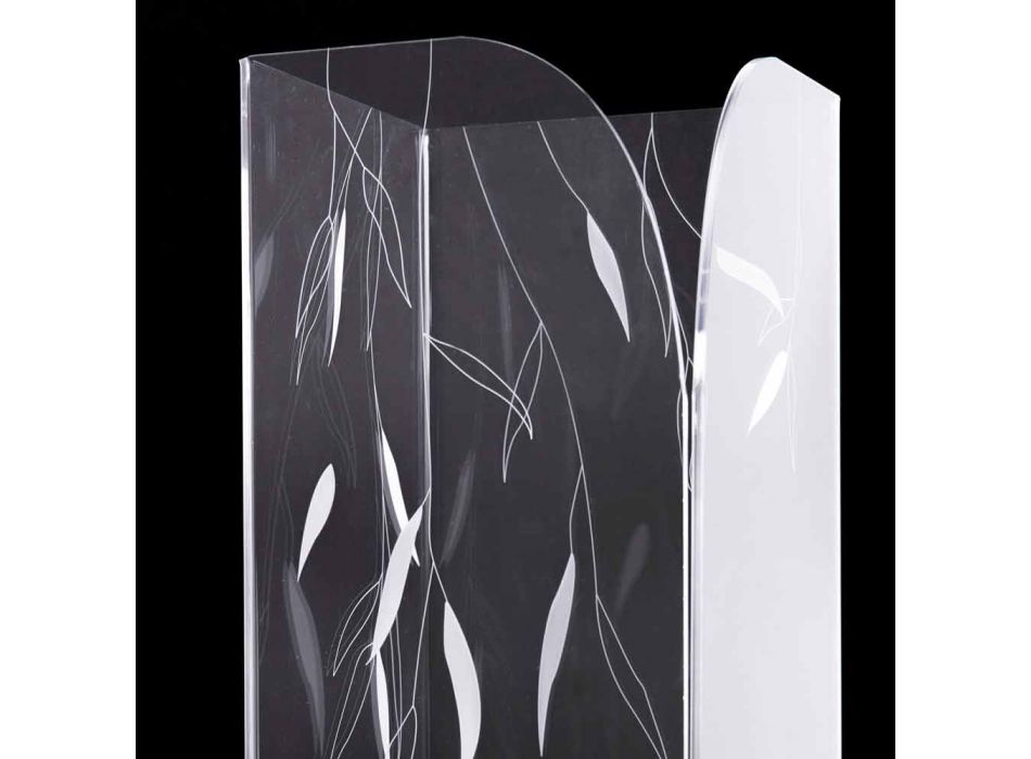 Designový deštník v průhledném plexiskle s gravírovanými listy - Kanno Viadurini