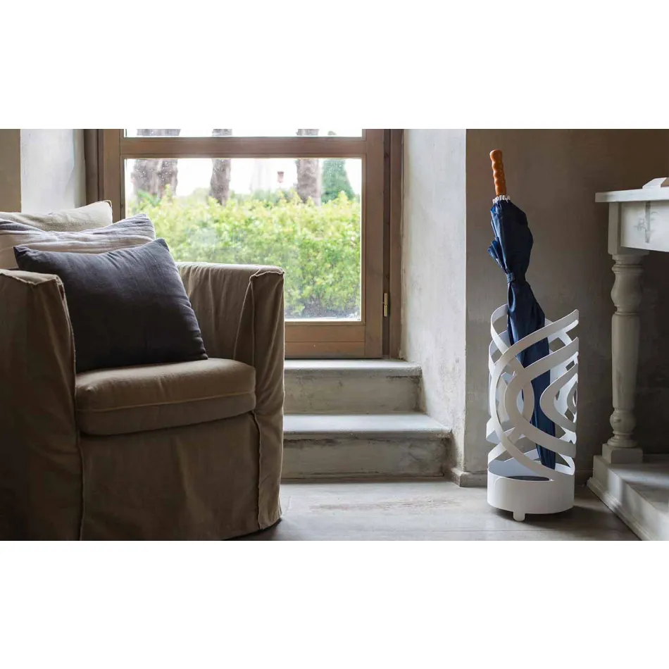 Moderní designový deštník stojan v barevné železo vyrobené v Itálii - Olfeo Viadurini