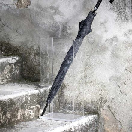 Stojan na deštník z průhledného laserem gravírovaného akrylového krystalu - Barbio Viadurini