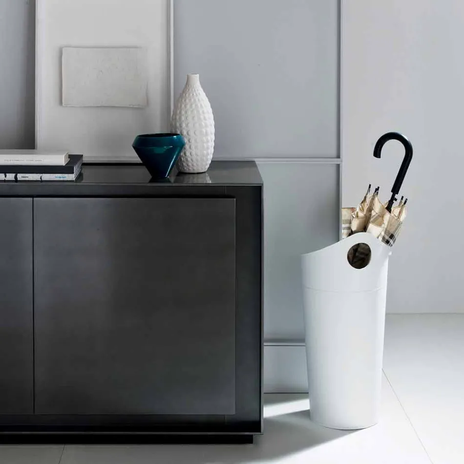 Stojan na deštníky v regenerované kůži ručně vyráběného provedení Pluvia Viadurini