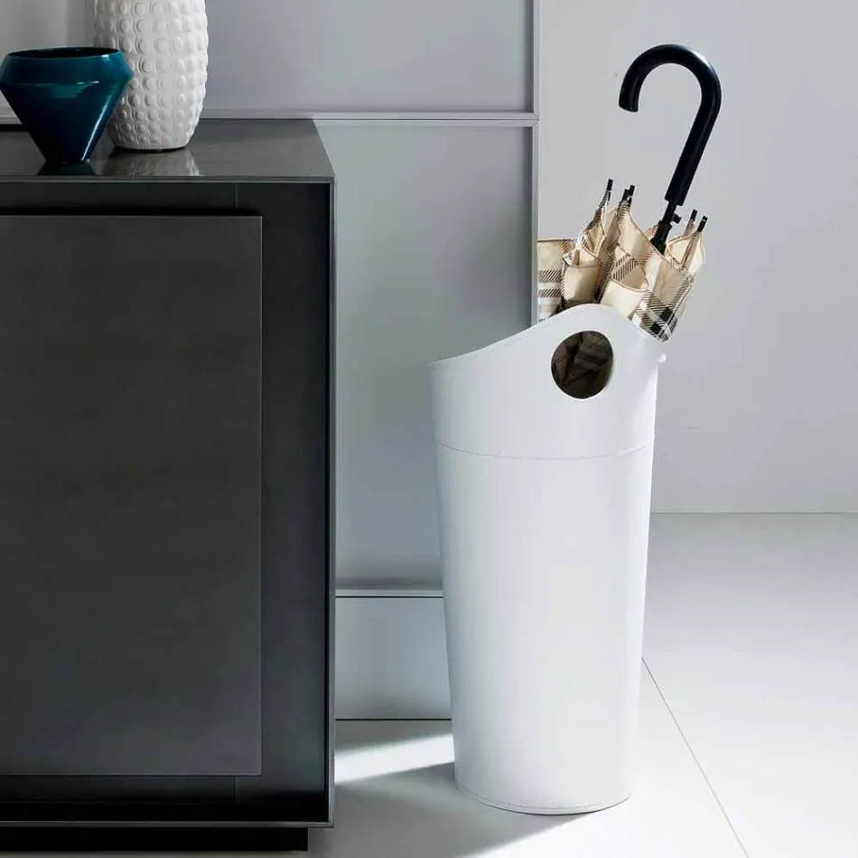 Stojan na deštníky v regenerované kůži ručně vyráběného provedení Pluvia Viadurini