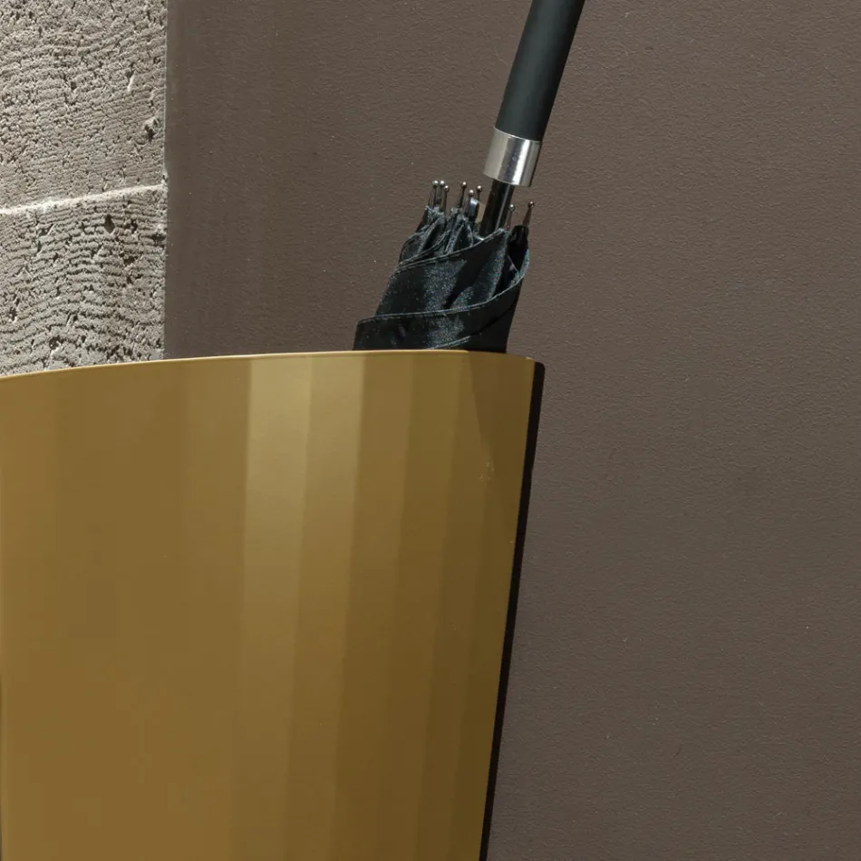 Stojan na deštníky ze zlatého a bronzového lakovaného plechu Made in Italy - Azalea Viadurini