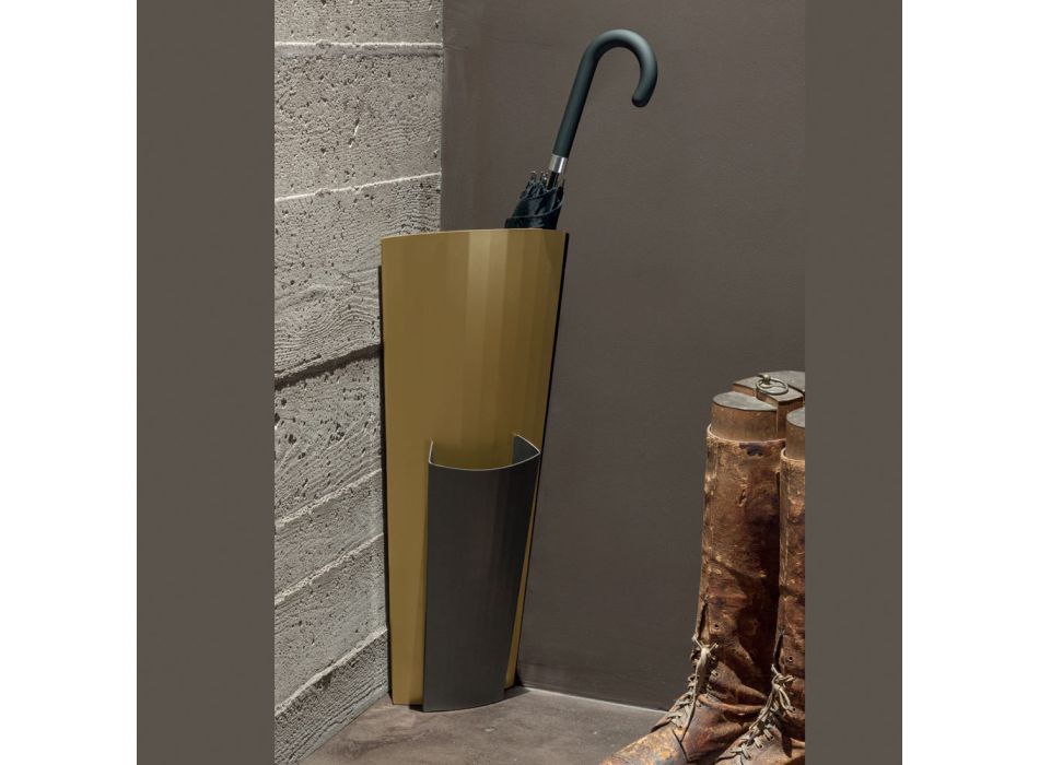 Stojan na deštníky ze zlatého a bronzového lakovaného plechu Made in Italy - Azalea Viadurini