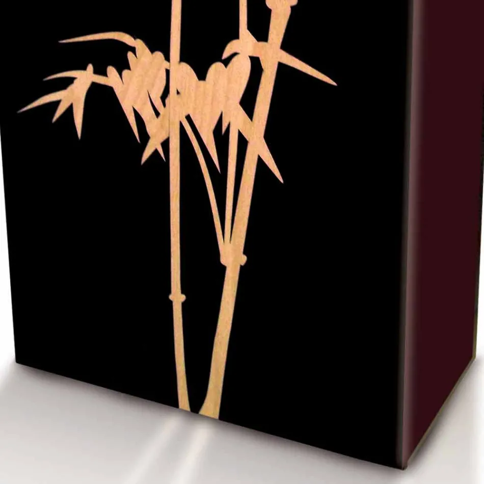 Deštník stojí v tmavém nebo bílém lese s moderními designovými dekoracemi - Cannabambu Viadurini