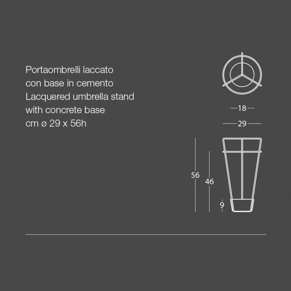 Stojan na deštník z barevného kovu a betonu moderního italského designu - Rachid Viadurini