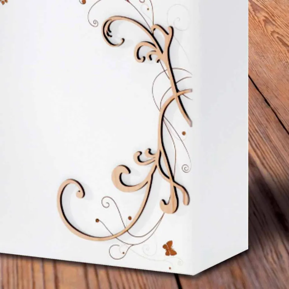 Moderní elegantní deštník stojan v tmavém nebo bílém dřevě s dekoracemi - poezie Viadurini