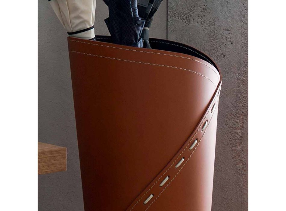 Moderní deštníkový stojan v regenerované kůže Katrina vyrobený v Itálii Viadurini