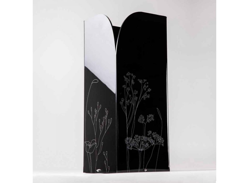 Moderní deštníkový stojan v černém nebo průhledném plexiskle s gravírováním - Florinto Viadurini