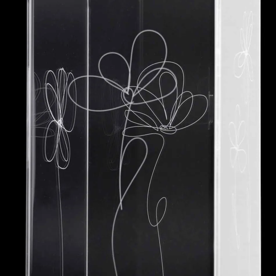 Průhledný plastový deštník s gravírovanými stylizovanými listy - Florino Viadurini