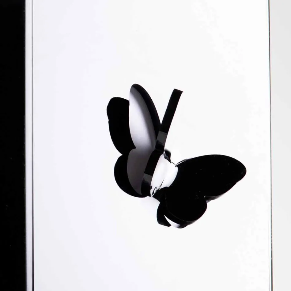 Černý deštník z plexiskla s 3D rytinami a dekoracemi, moderní design - Farfo Viadurini