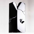Černý deštník z plexiskla s 3D rytinami a dekoracemi, moderní design - Farfo Viadurini