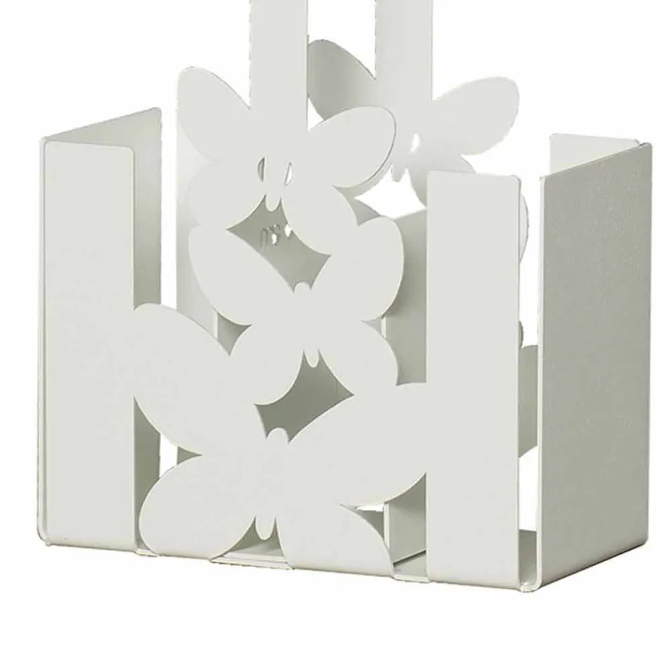 Moderní držák stolních příborů v bílé, béžové nebo slonovinové železě vyrobené v Itálii - Laida Viadurini