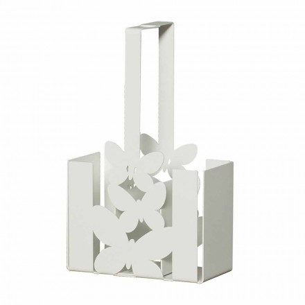 Moderní držák stolních příborů v bílé, béžové nebo slonovinové železě vyrobené v Itálii - Laida Viadurini