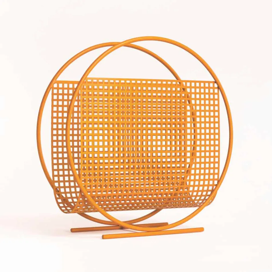 Kulatý ocelový stojan na časopisy vyrobený v Itálii - naběračka Viadurini