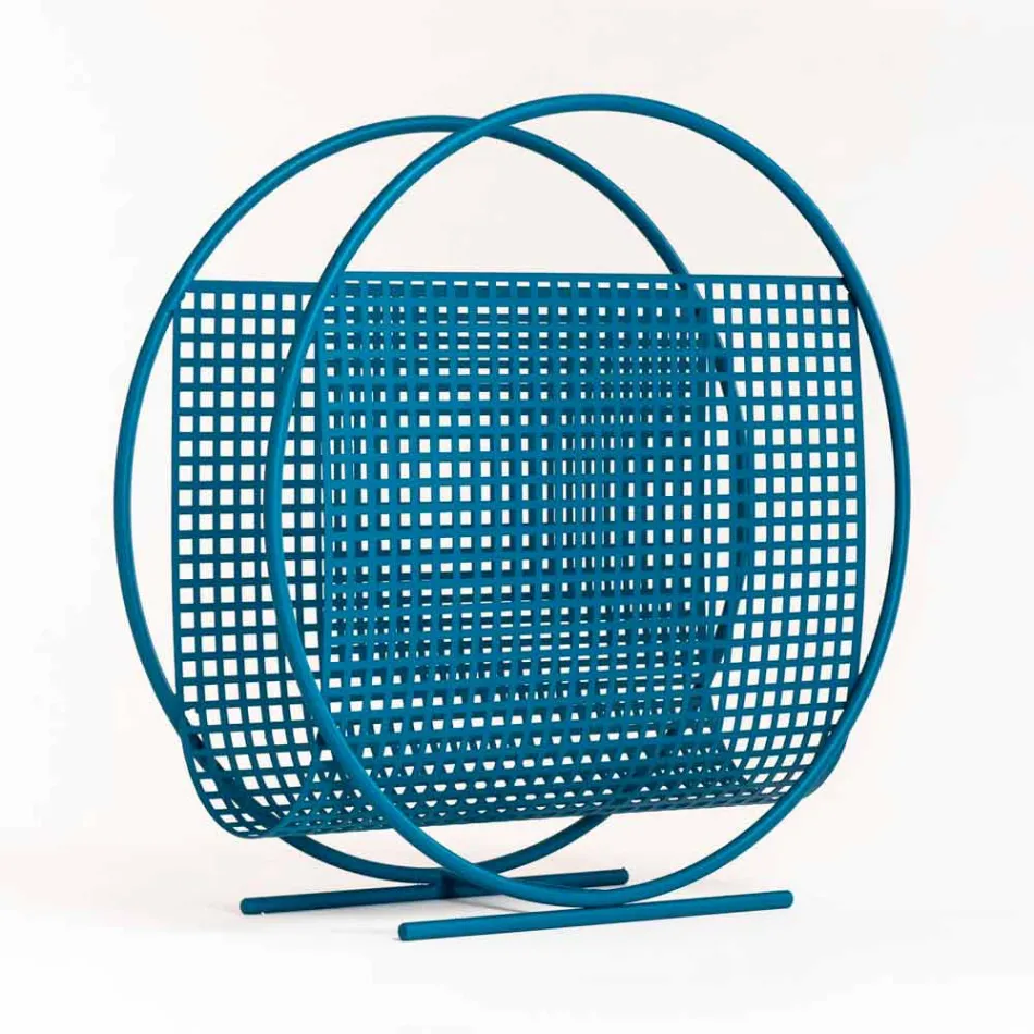 Kulatý ocelový stojan na časopisy vyrobený v Itálii - naběračka Viadurini