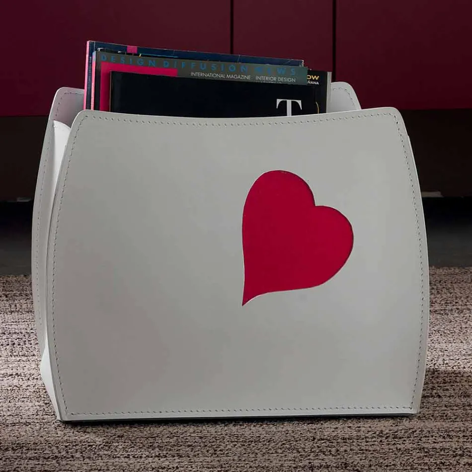 Stojan na design časopisů v kožené barvě s moderním designem Beatrice Viadurini