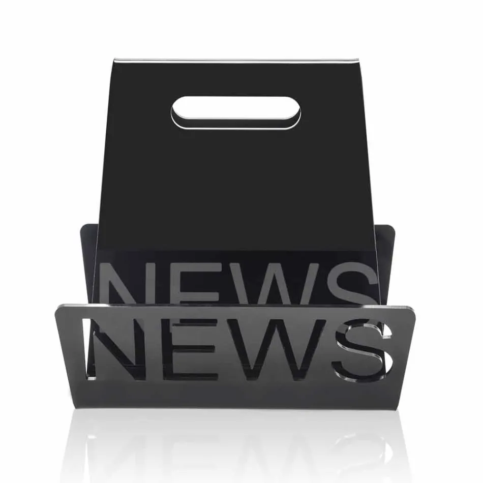 Černý nebo průhledný plexisklový designový časopis vyrobený v Itálii - Omar Viadurini