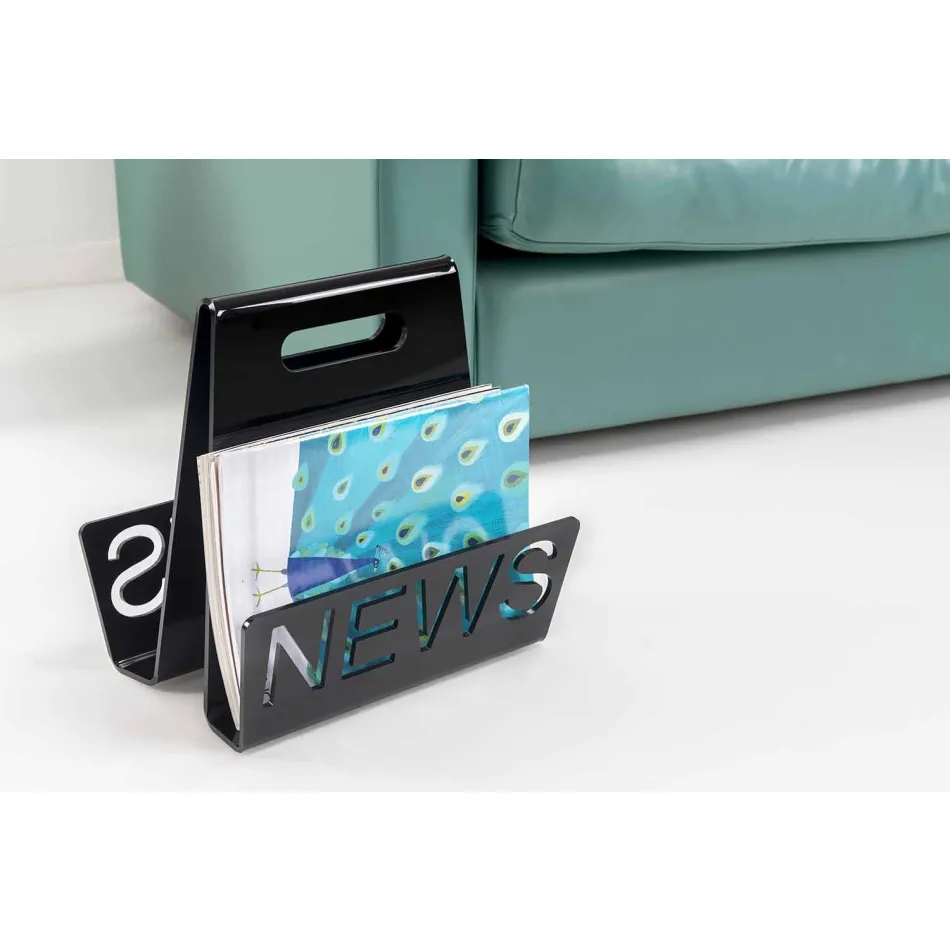 Černý nebo průhledný plexisklový designový časopis vyrobený v Itálii - Omar Viadurini