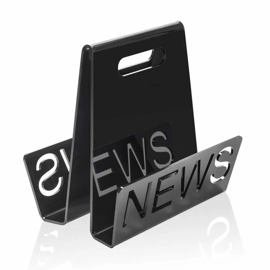 Černý nebo průhledný plexisklový designový časopis vyrobený v Itálii - Omar Viadurini