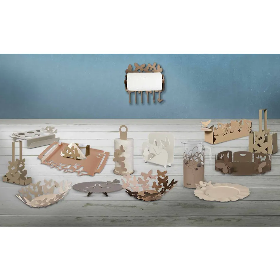 Moderní ruční kuchyňský držák role v železo, vyrobený v Itálii - Leiden Viadurini