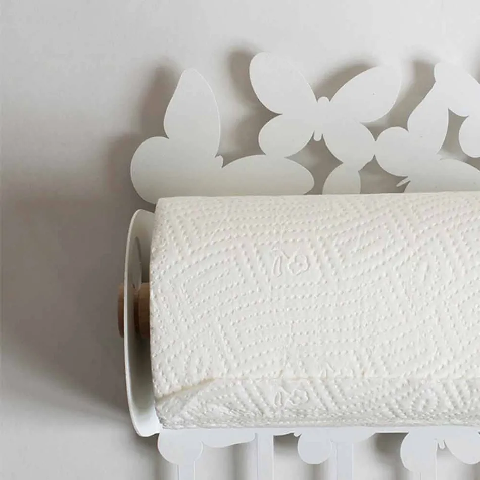 Držák na roli v bílé nebo béžové železě Vyrobeno v Itálii - Leiden Viadurini