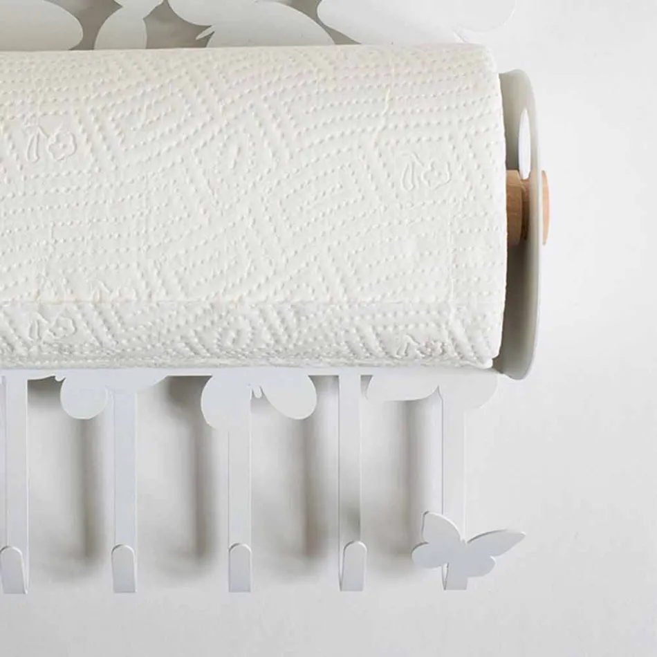 Držák na roli v bílé nebo béžové železě Vyrobeno v Itálii - Leiden Viadurini