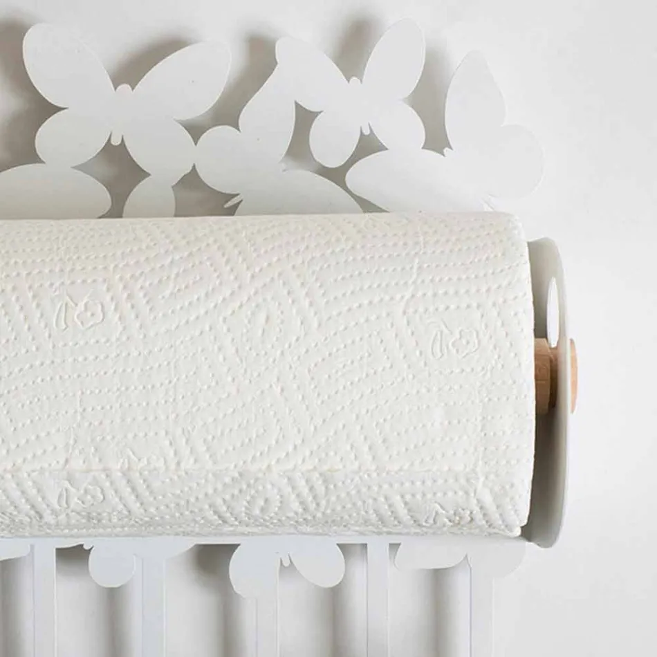 Držák na roli v bílé nebo béžové železě Vyrobeno v Itálii - Leiden Viadurini