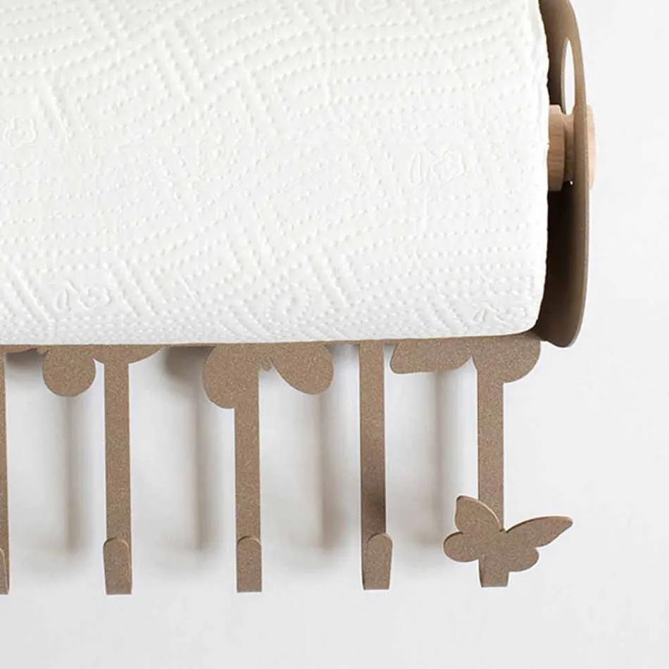 Držák na roli v bílé nebo béžové železě Vyrobeno v Itálii - Leiden Viadurini