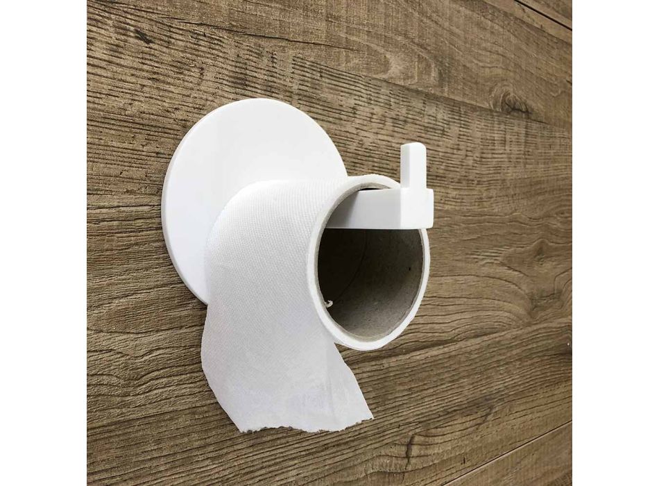 Držák na toaletní papír v bílém Corianu nebo s černou vložkou, vyrobený v Itálii - Elono Viadurini