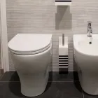 Držák na toaletní kartáč v bílém Corianu nebo s černou vložkou Made in Italy - Elono Viadurini