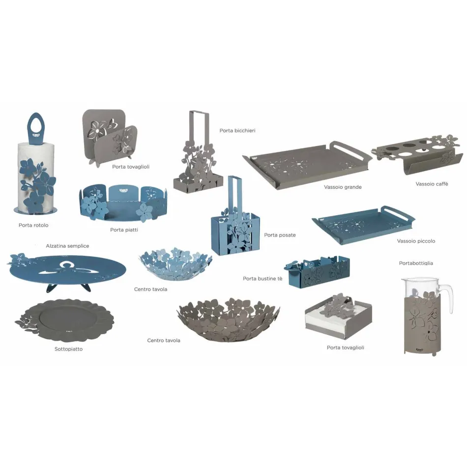 Moderní držák na květinové ubrousky v drahém železa vyrobený v Itálii - Marken Viadurini