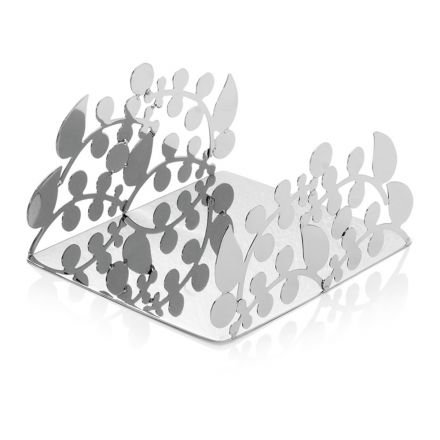 Stříbrný kovový držák na ubrousky s moderními luxusními designovými dekoracemi - Amedeo Viadurini