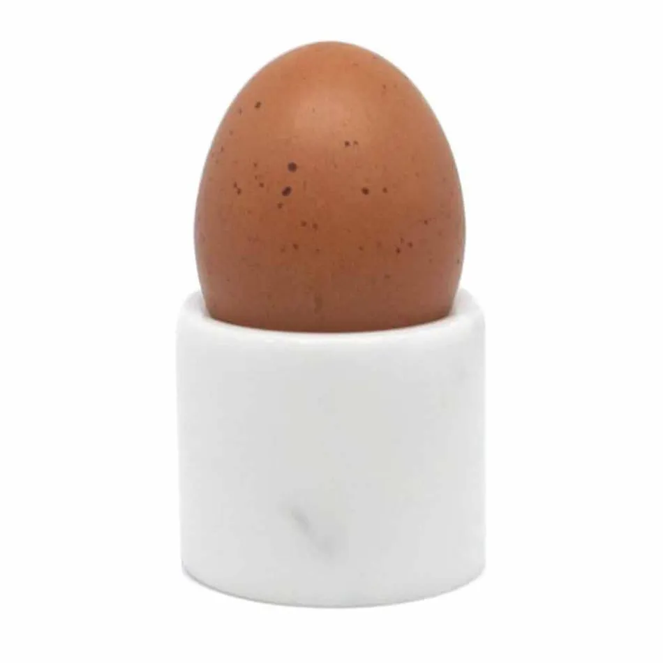 Designový vaječný pohár v bílém mramoru Carrara Vyrobeno v Itálii, 2 kusy - Picca Viadurini