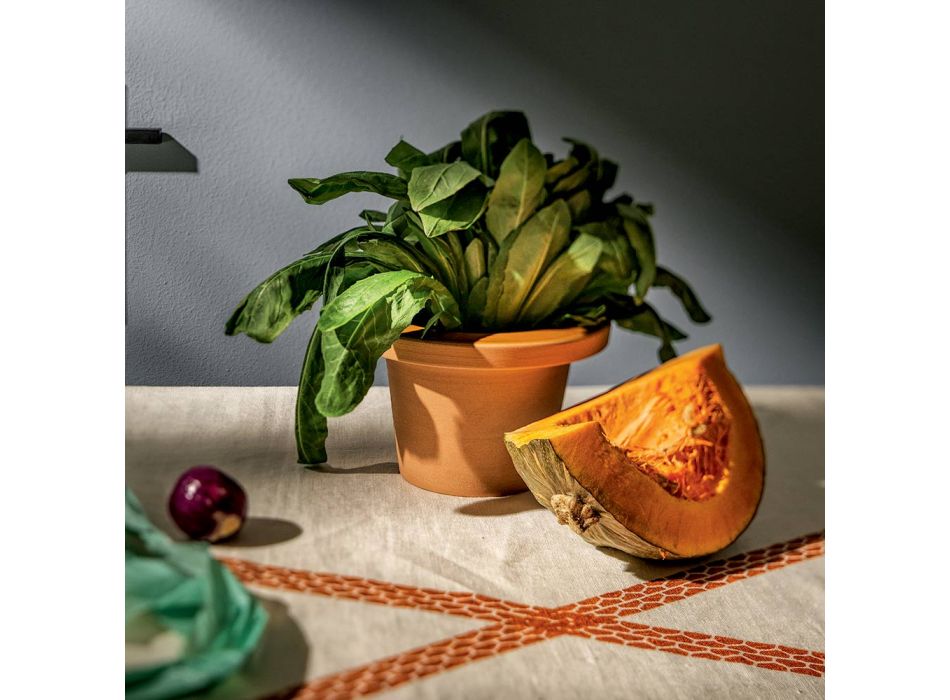 Držitel vázy v terakotové a glazované keramice Vyrobeno v Itálii - Phoebe Viadurini