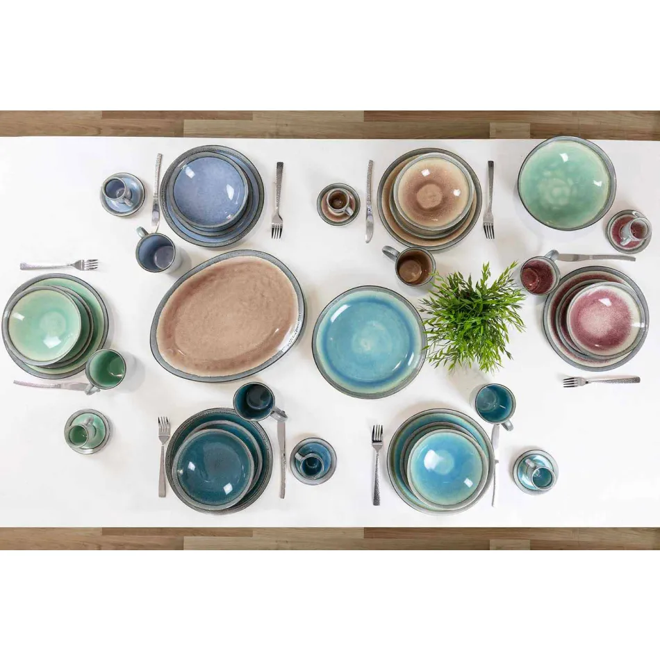 Design 24dílná příborová sada z želvové oceli - Rock Viadurini