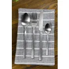 Design servírovací příbory z saténové oceli 24 kusů kompletní - fayette Viadurini